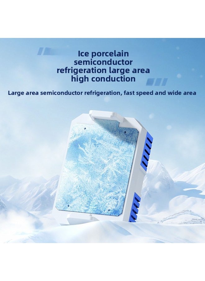 Generic - Semiconductor Mobile Phone Radiator Icing Model Back Clip Type Ice Porcelain Refrigeration Cooling Rechargeable Even Hot Plate Generation-Color:White-[direct Plug-in Model Without Lights Or Semiconductors] - Image 1