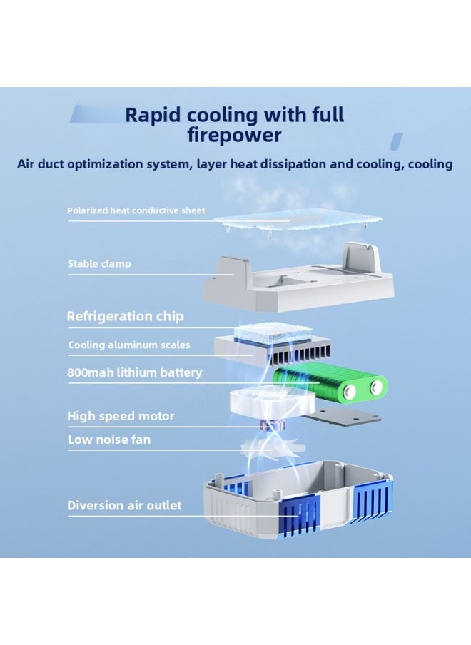 Generic - Semiconductor Mobile Phone Radiator Icing Model Back Clip Type Ice Porcelain Refrigeration Cooling Rechargeable Even Hot Plate Generation-Color:White-[direct Plug-in Model Without Lights Or Semiconductors] - Image 1