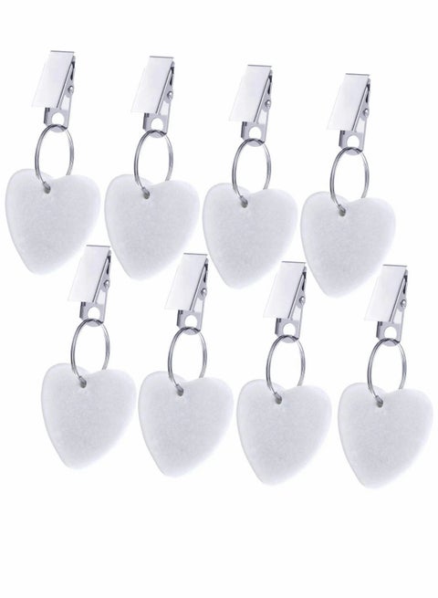 Tablecloth Clips Tablecloth Weights Hangers Heart Shape Stone Table Cloth Weights with Stainless Steel Clips Heart Stone Tablecloth Weights Clips 8 Packs (White)