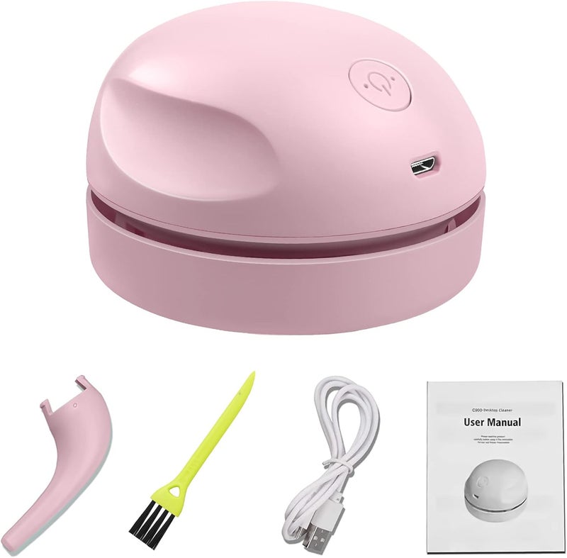 prowithlin Portable Desktop Vacuum Cleaner, USB Charging, Pink, Best for Cleaning Dust, Crumbs, Piano, Computer, Car etc. - Image 1