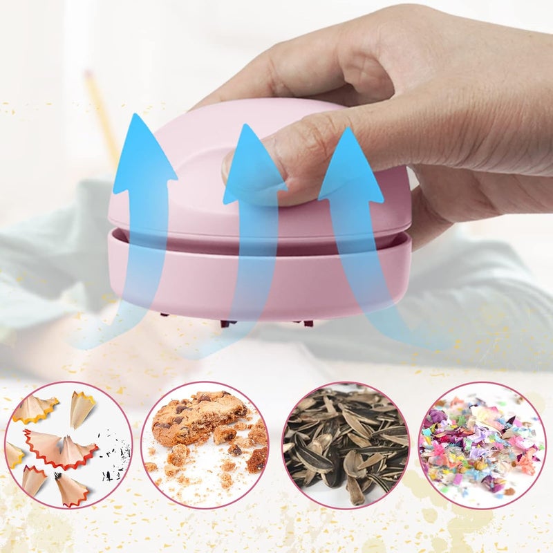 prowithlin Portable Desktop Vacuum Cleaner, USB Charging, Pink, Best for Cleaning Dust, Crumbs, Piano, Computer, Car etc. - Image 4
