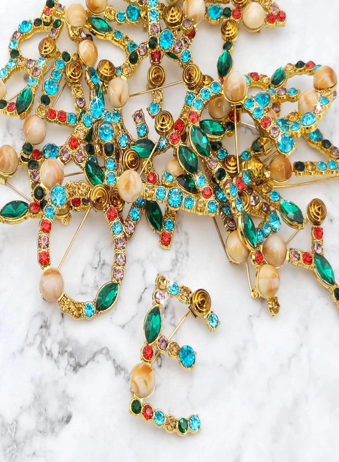 ETHOON Initial Letter Brooch Pins Colorful Rhinestone Resin Brooch for Women Jewelry Crafts Breastpin Gold B - Image 5