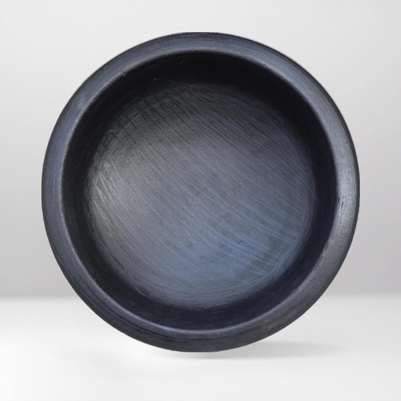 MALL Sky MALL Deep Burned Clay PotEarthenMudMitti Handi for Cooking and Serving Combo 1 2 3 Liter Black 3Litres - Image 4