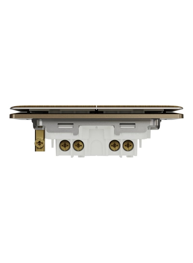 Schneider Electric Switch, Unica X, 2 way, 16AX, 250V, 2 gangs, antique brass - NUX32_2_AB - Image 5