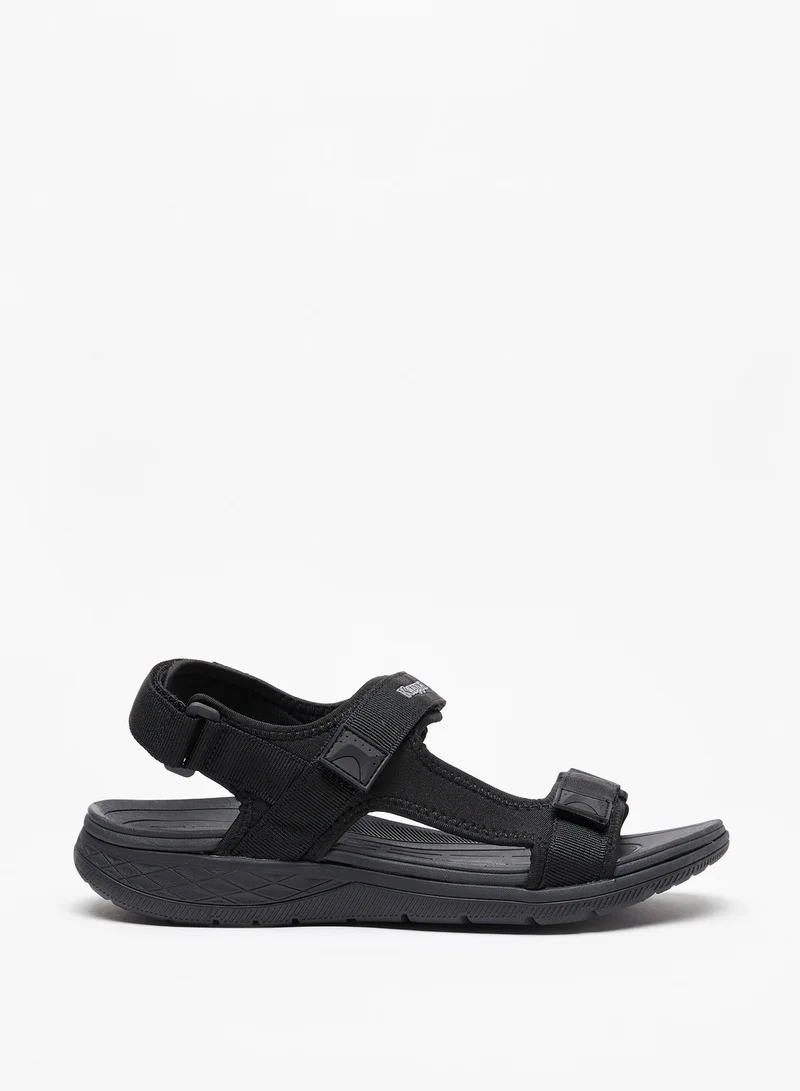Kappa Men's Floaters with Hook and Loop Closure Black