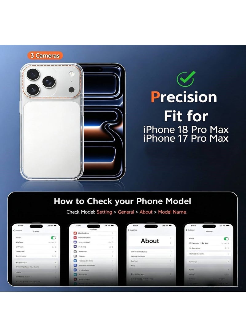 Aookay Magnetic for iPhone 18 Pro Max / 17 Pro Max Case, Compatible with MagSafe,  Shockproof Protective Minimalist Design Scratch Resistant Phone Cover (Blue) - Image 5