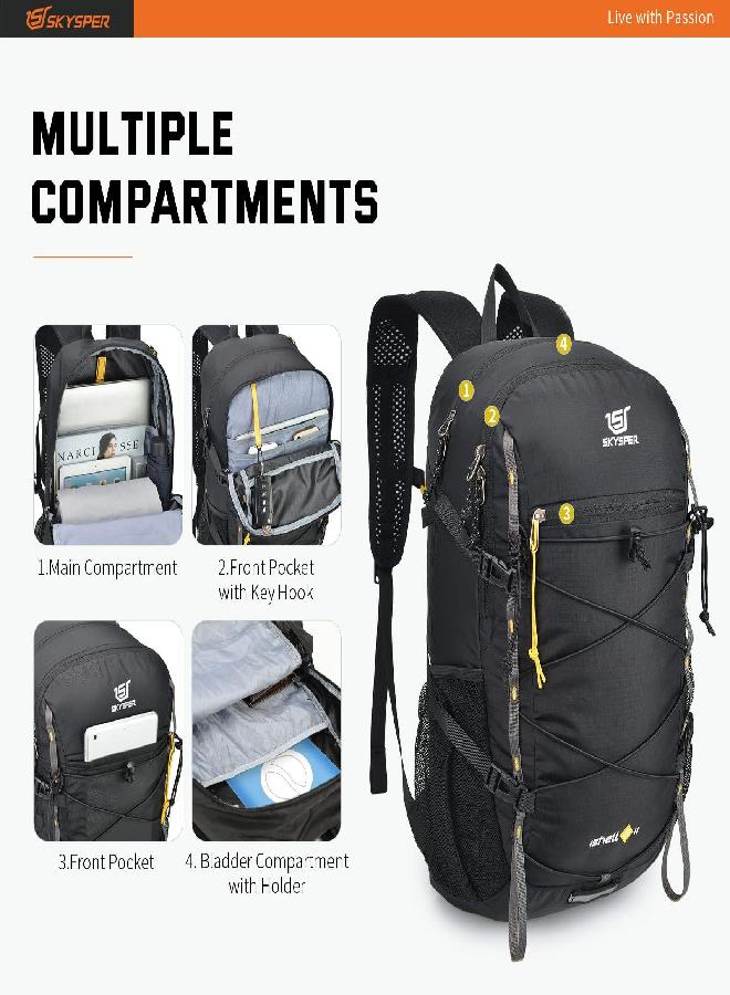 SKYSPER Packable Hiking Backpack 30L Lightweight Daypack Travel Backpacks For Women Men（Black）  - Image 4