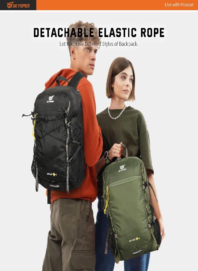 SKYSPER Packable Hiking Backpack 30L Lightweight Daypack Travel Backpacks For Women Men（Black）  - Image 3