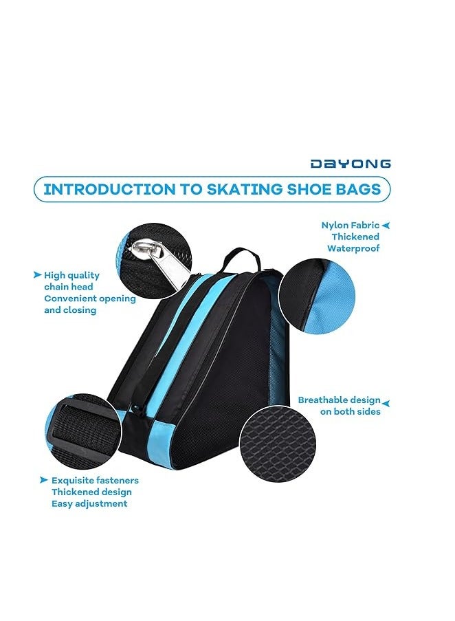 DAYONG حقائب التزلج على العجلات، حقيبة تزلج من قماش أوكسفورد مع حزام كتف قابل للتعديل للأطفال والبالغين، حقيبة تزلج بسعة كبيرة لأحذية التزلج، خوذة وغيرها من ملحقات التزلج. - Image 3