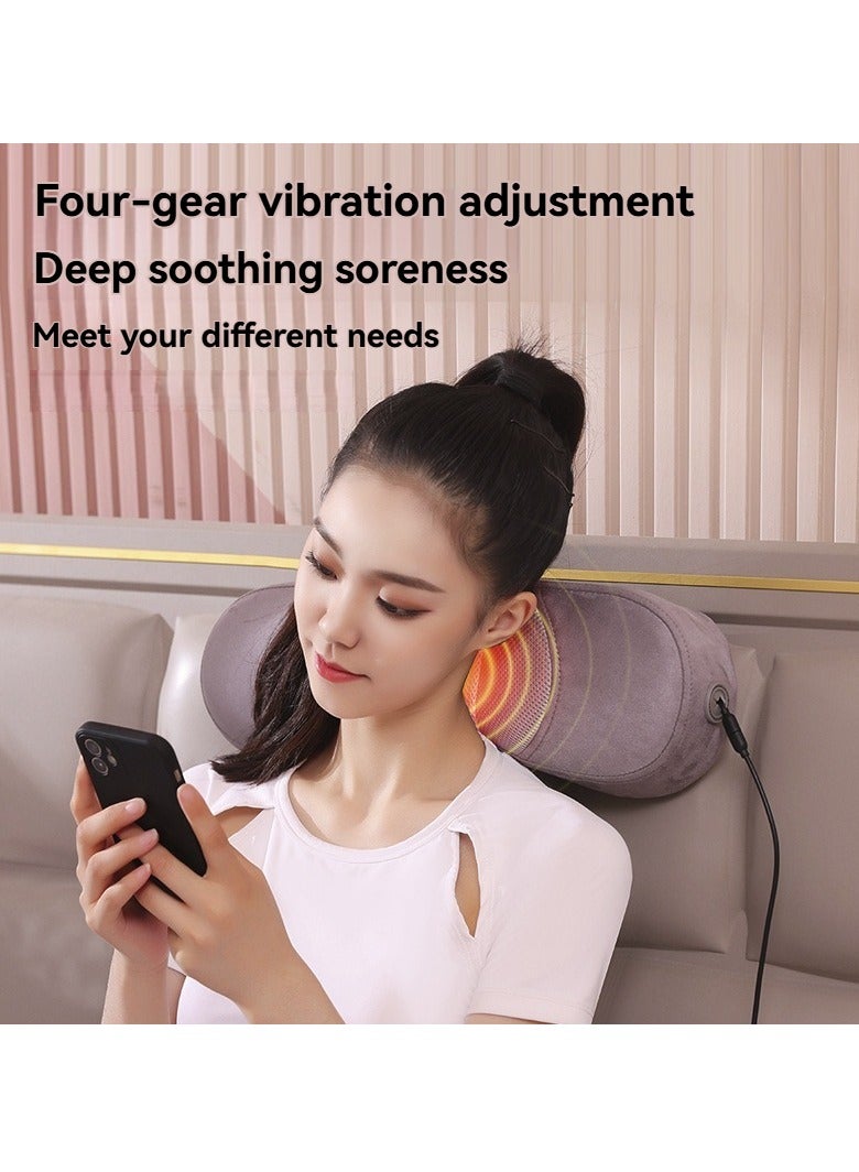 إسكدنيا وسادة تدليك العلاج الحراري بالاهتزاز، وسادة تدليك عنق الرحم، وسادة تدليك كهربائية قطنية، وسادة نوم بطيئة الارتداد - Image 3