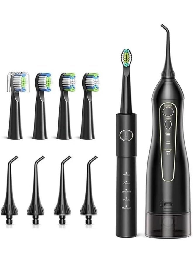 Bitvae Dental Water Flosser & Electric Toothbrush | Portable Dental Combo | Cordless 2-in-1 Oral Care Kit with 300ml Tank, 360° Rotating Nozzle, IPX7 Waterproof & USB Rechargeable | Sensitive Teeth & Braces - Image 2
