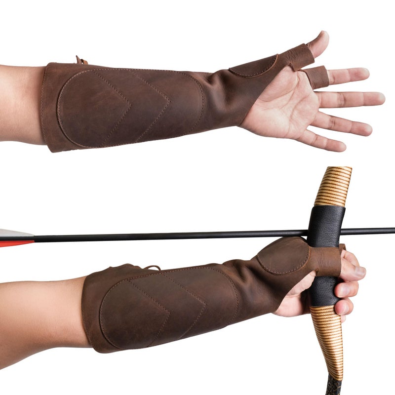Valhalla Gear Leather Archery Arm Guard for Men, Women & Youth, Protective Bracer, Full Grain Leather Forearm Protection, Wrist Arm Bracer for Archers, Durable Bow Archery Sleeve Arm Guards (Bourbon Brown) - Image 4