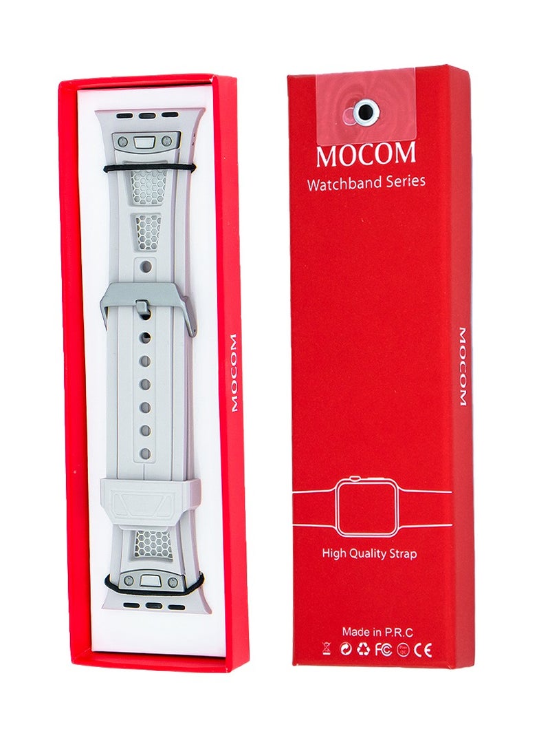 MOCOM 49mm Watch Straps Silicone Rubber For Apple Watch Mocom Grey - Image 4