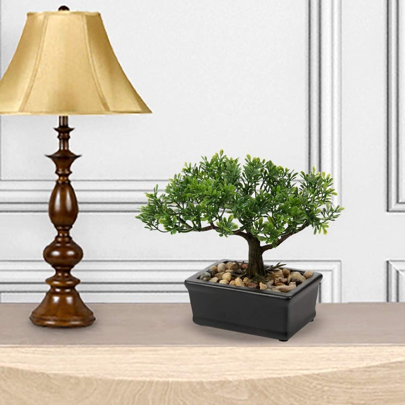 Briful Artificial Bonsai Tree Juniper Faux Plants Indoor Small Fake Plants Decor with Ceramic Pots for Home Table Office Desk Bathroom Shelf Bedroom Living Room Farmhouse Decorations - Image 3