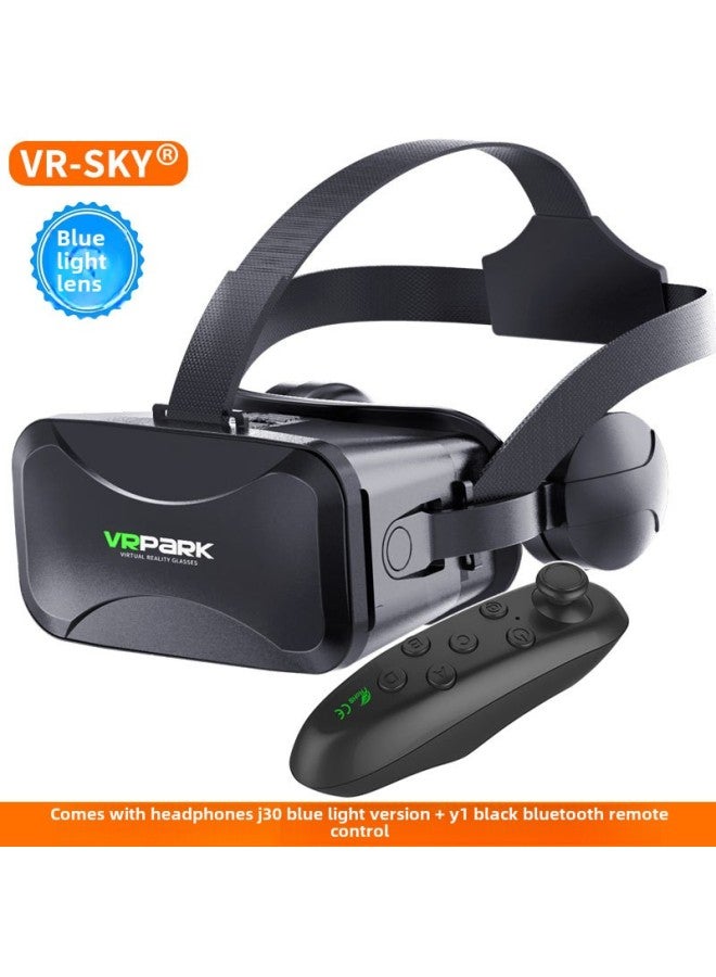 Selection Of 3d Glasses J30 Virtual Implementation Of Game Helmet Smartphone BOX Headset Helmet VR Glasses-Color:J30+y1 Black - Image 2