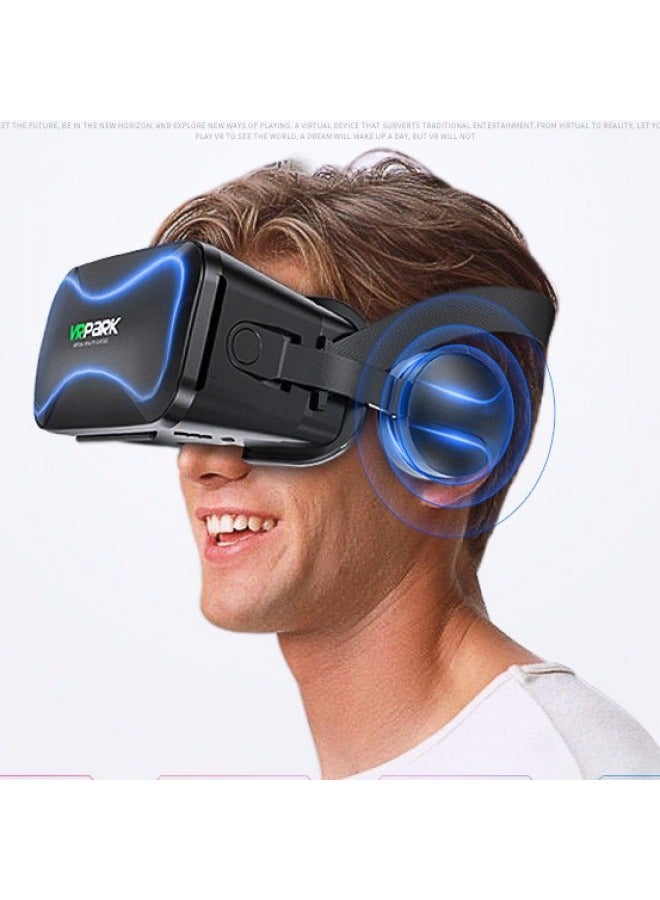 Selection Of 3d Glasses J30 Virtual Implementation Of Game Helmet Smartphone BOX Headset Helmet VR Glasses-Color:J30+y1 Black - Image 4