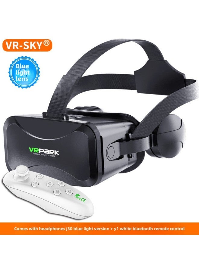 Selection Of 3d Glasses J30 Virtual Implementation Of Game Helmet Smartphone BOX Headset Helmet VR Glasses-Color:J30+y1 Black - Image 1