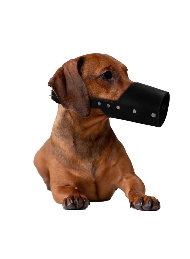 Hide & Drink , Secure Dog Muzzle Guard Handmade from Thick Full Grain Leather (Small) - Image 1