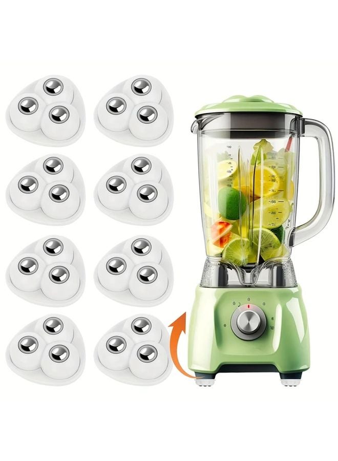 8 Pcs Black Self Adhesive Ball Caster Wheels 360 Rotating Sticky Swivel Pulley For Furniture - Image 2