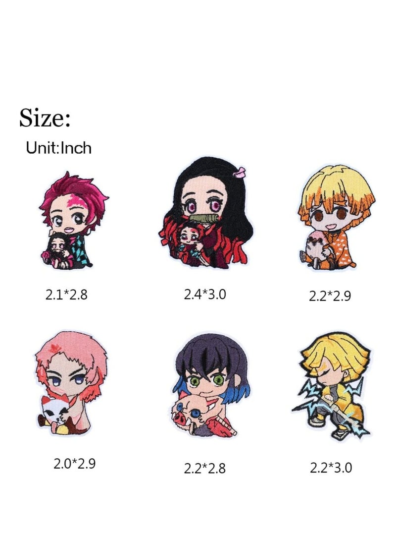 19-Piece Iron-On Anime Patches Set - Embroidered Demon Slayer Decorative Applique for DIY Clothing, Jeans, Jackets, Shirts, Bags, and Caps - Perfect for Personalization and Creative Projects.  - Image 4