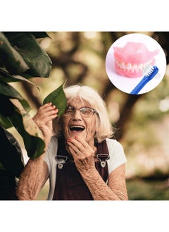 Patelai 6 Pack Portable Denture Brushes - Dual Head T-Shaped Toothbrush for Denture Care, False Teeth & Clear Braces  - Image 4