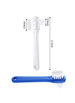 Patelai 6 Pack Portable Denture Brushes - Dual Head T-Shaped Toothbrush for Denture Care, False Teeth & Clear Braces  - Image 2