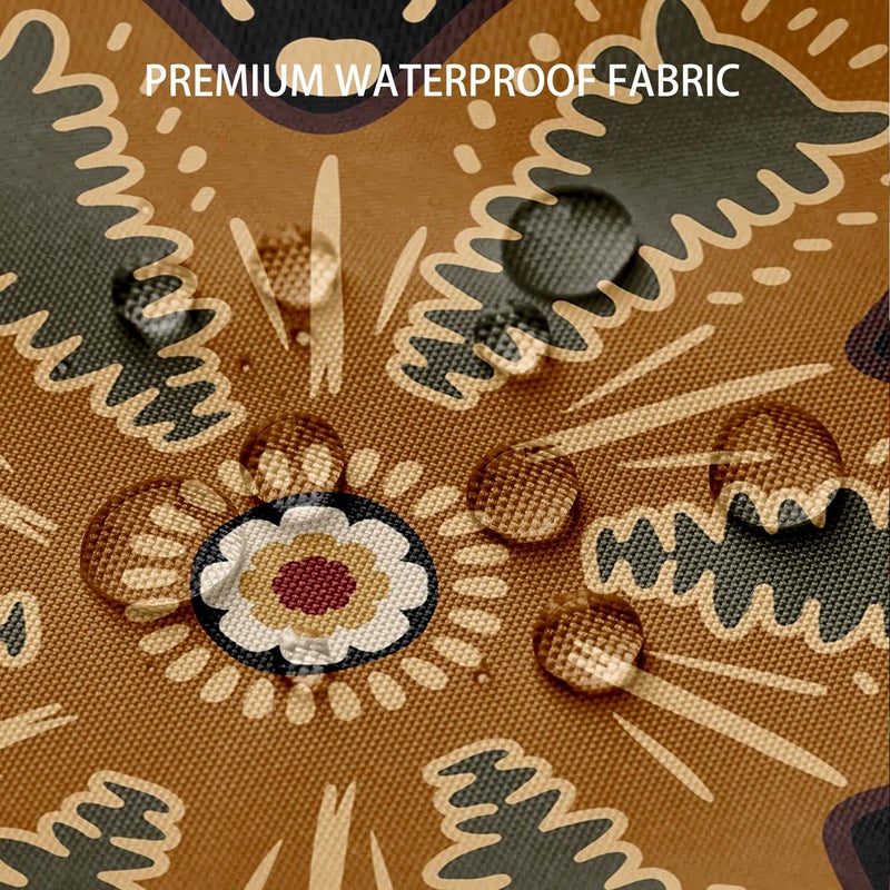 bivinar black boho floral دش الستار البوهيمي ماندالا زهرة الحمام الحمام ستارة النسيج ستارة دش مقاوم للماء مع 12 خطاف 72 × 72 بوصة - Image 4