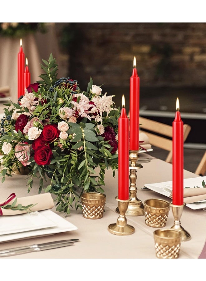 10 Red Candles – for Household, Wedding, Birthdays, Party and Home Décor Candlesticks - Image 5
