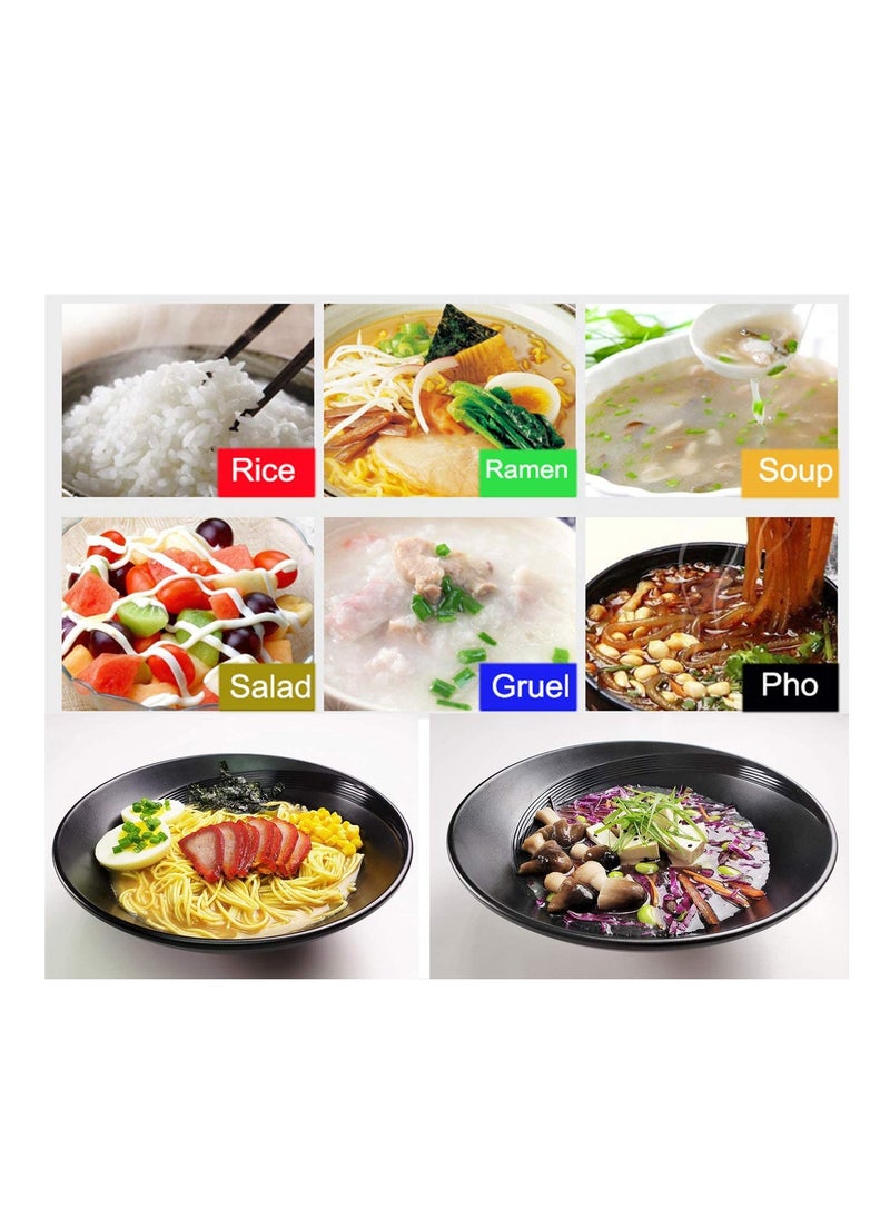 Excefore - Ramen Bowls set, 2 Sets of 57-Ounce Soup Bowl Sets With Chopsticks and Spoons,Japanese Style Melamine Ramen Bowl Sets Suitable for Ramen, Pho, Noodle, Soup - Image 1
