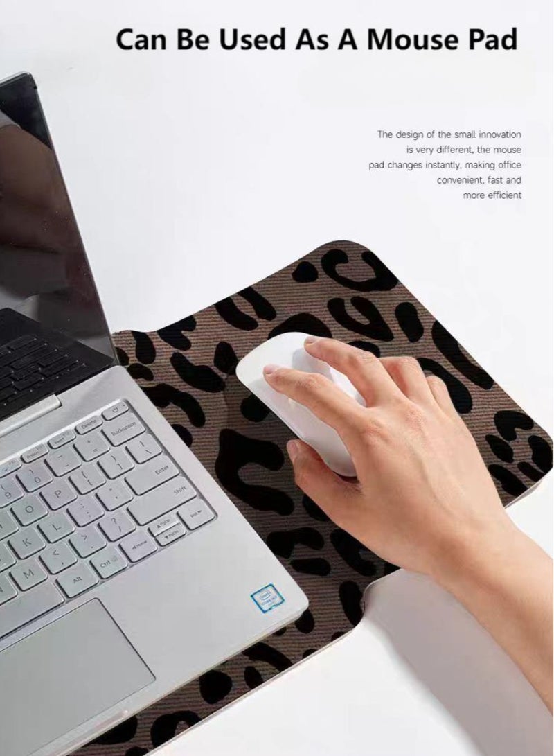 UrbanNest Laptop 14/13 Sleeve Case, PU leather, mouse pad included, water resistant, for Apple MacBook Pro/Air, Huawei, HP, Dell, Xiaomi and Other (Leopard Print) - Image 3