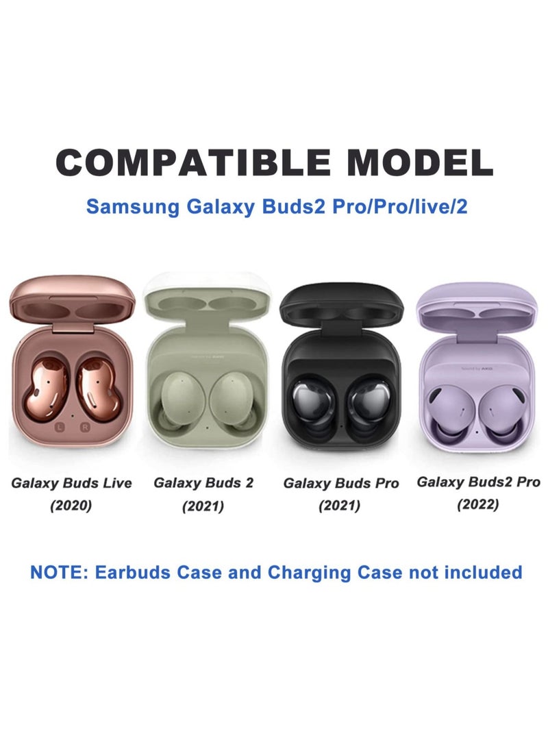 Generic - Compatible with Samsung Galaxy Buds 2 Pro Case 2022 /Galaxy Buds 2 Case 2021/Galaxy Buds Pro Case 2021/Galaxy Buds Live Case 2020 /In-Ear Shockproof Case with Carabiner and Safety Lock - Image 1