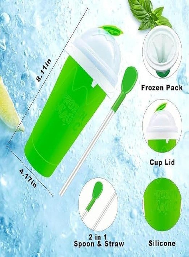 Roxbury Slushie Maker Cup Magic Quick Frozen Smoothies Cup Double Layer Silica Cup Squeeze Cup DIY Slushy Maker With Lid & Straw Shake Ice Cream Maker For Children And Family (Multicolor) - Image 3