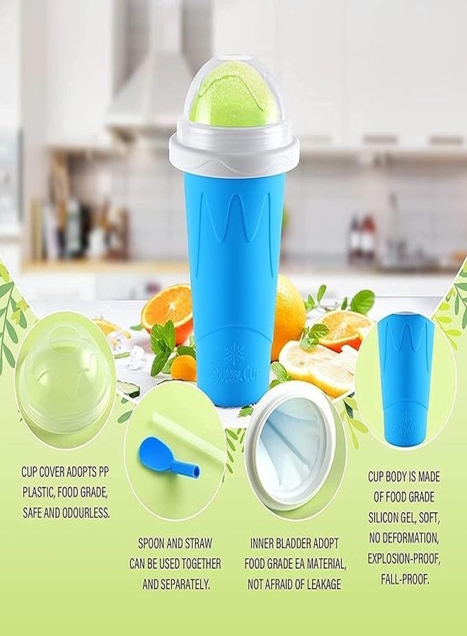 Roxbury Slushie Maker Cup Magic Quick Frozen Smoothies Cup Double Layer Silica Cup Squeeze Cup DIY Slushy Maker With Lid & Straw Shake Ice Cream Maker For Children And Family (Multicolor) - Image 4