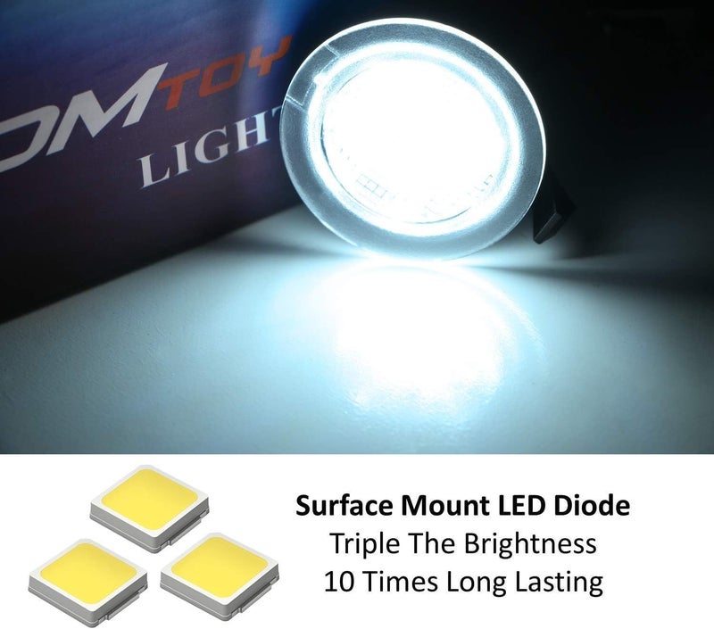 iJDMTOY Ice Blue LED Under Side Mirror Puddle Lights Compatible with Ford F150 Raptor Edge Explorer Flex, Lincoln Navigator Mark LT MKX etc. (Powered by 18 pcs Aqua SMD LED Lights) - Image 2