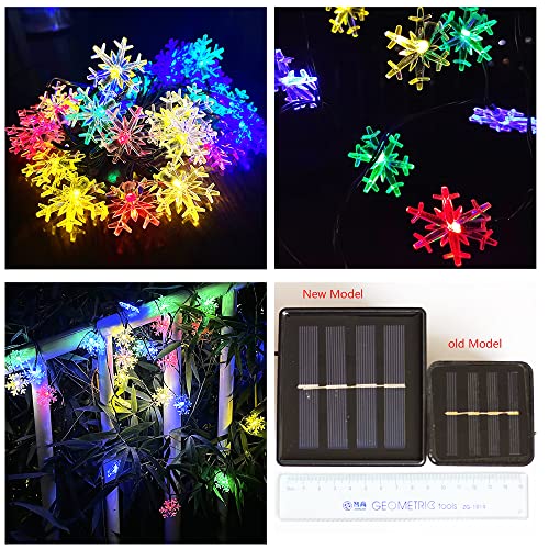 Inngree Solar Christmas String Lights Outdoor Waterproof 36ft 60 LED 8 Modes Solar Fairy Snowflake Powered String Lights for Garden Patio Yard Home Christmas Tree Parties(Snowflake-Multicolor-60LED) - Image 2