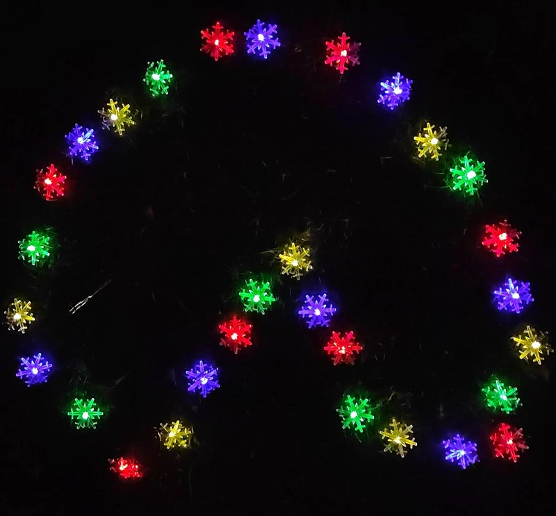 Inngree Solar Christmas String Lights Outdoor Waterproof 36ft 60 LED 8 Modes Solar Fairy Snowflake Powered String Lights for Garden Patio Yard Home Christmas Tree Parties(Snowflake-Multicolor-60LED) - Image 5