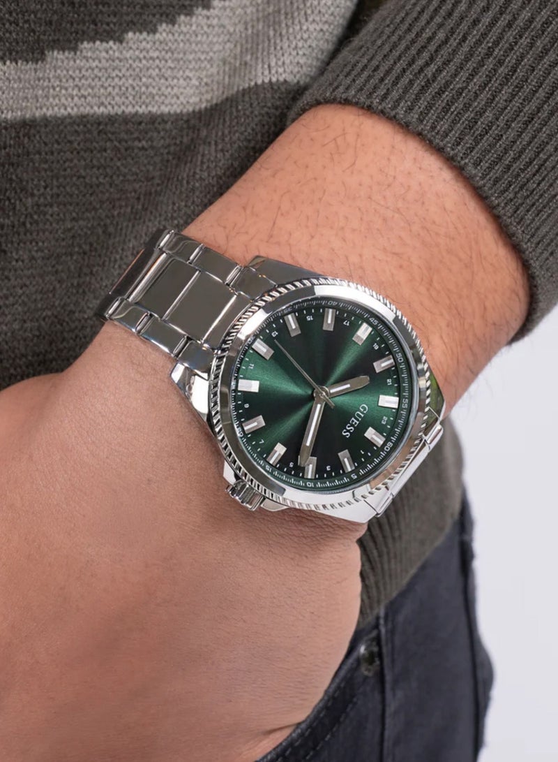 GUESS Champ Men’s Silver Tone Analog Watch Box Set GW0810G2 - 44mm - Image 5