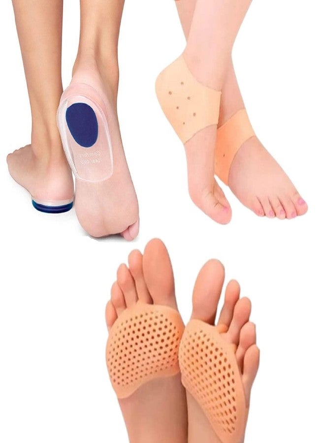 DJ FINDER Silicon Heel For Pain Relief - Pack of 3 Heel Pad For Heel Pain, Reusable Silicone Heel Pad, Toe Free Heel Pain Relief Products For Women & Men, Silicon Gel Pads, Heel Support For Pain Relief - Image 1