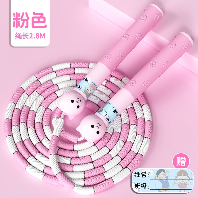 Generic Childrens bamboo rope skipping fitness exercise beginners primary school students can sign 6-12 years old special rope skipping Pink