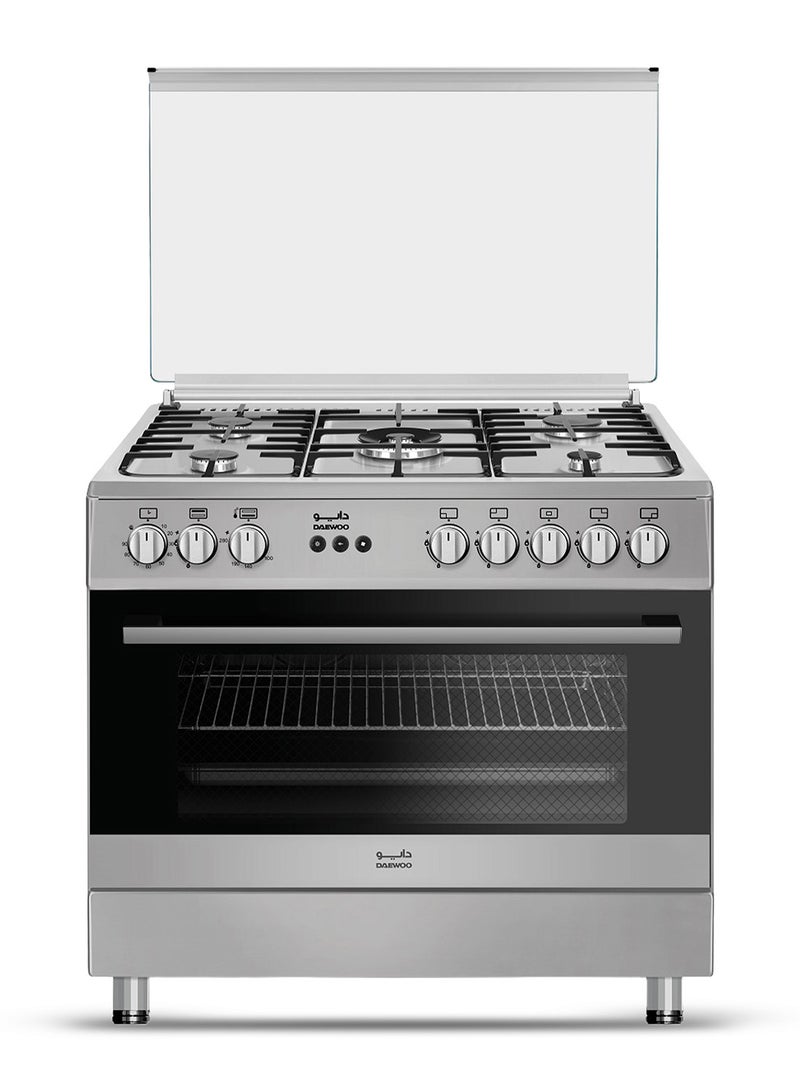 DAEWOO Gas Cooker 90x60cm, 90L Oven With 2 Convection Fan, Cast iron grid, Full safety, Dual oven glass, Made in Turkiye - Image 1