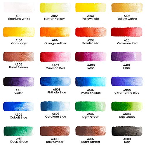 ARTEZA Watercolor Paint Set, 24 Colors in 12 ml/0.4 US fl oz Watercolor Tubes, Non-Toxic Water Color Paint for Adults - Image 2