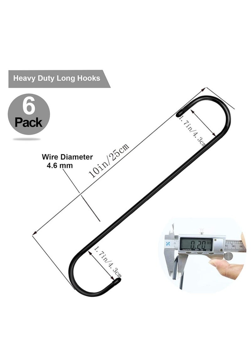 Excefore - 6 Pack Large S Hooks, Non Slip Heavy Duty S Hooks, Suitable for Tree Branch, Utensils, Patio, Flower Basket, Garden Tools - Image 1