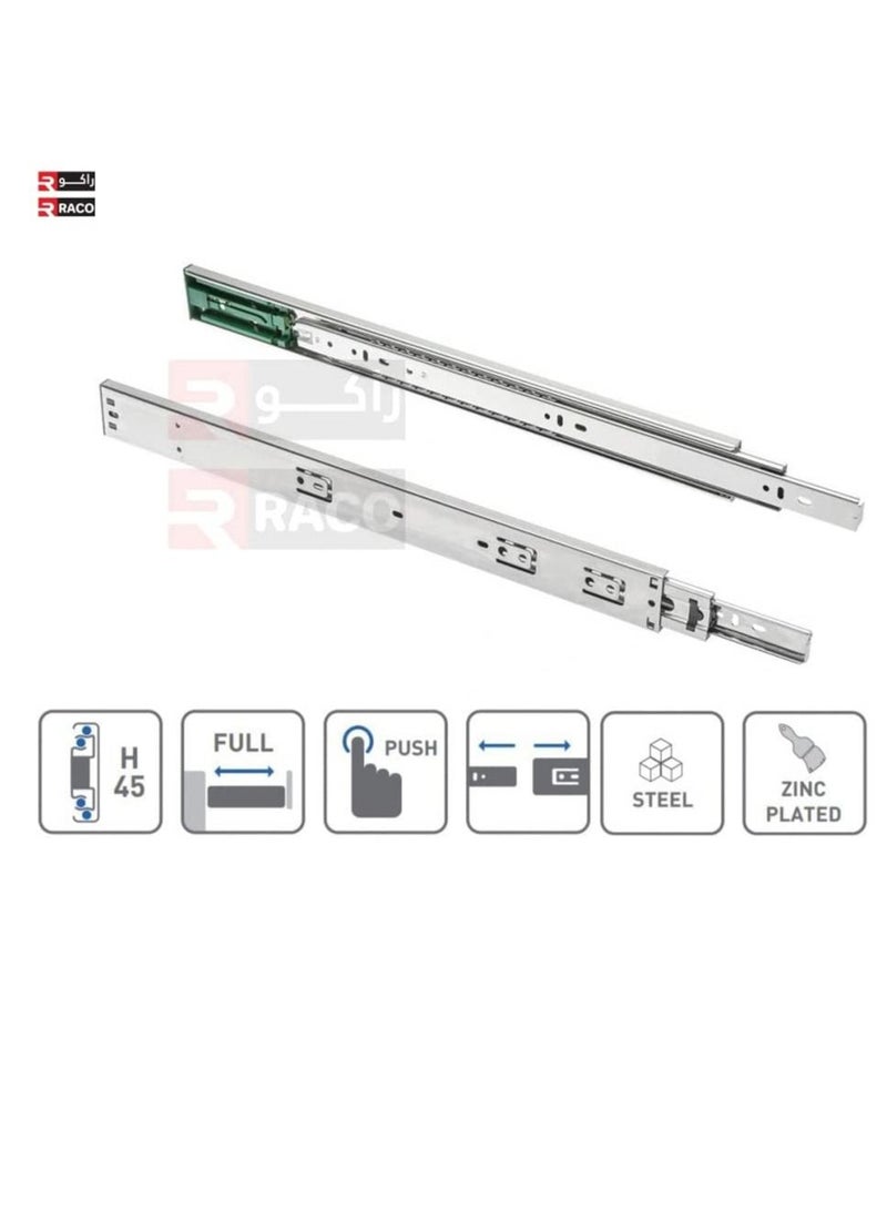 RACO Sliding Drawer Rail 1 Pair Full Extension Track Rail for Cabinets Dresser Wardrobe Kitchen Trash (22 INCH, Push Type) - Image 3