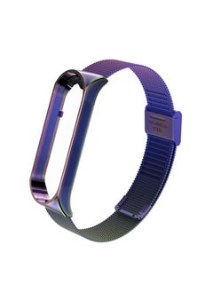 Metal Strap For XiaomiBand 6 5 Milanese Loop Three-bead Stainless Steel Mesh Strap Compatible For Xiaomi34 Smart Bracelet-Color:Buckle-colorful-Specifications:Mi Band 5/6 Universal