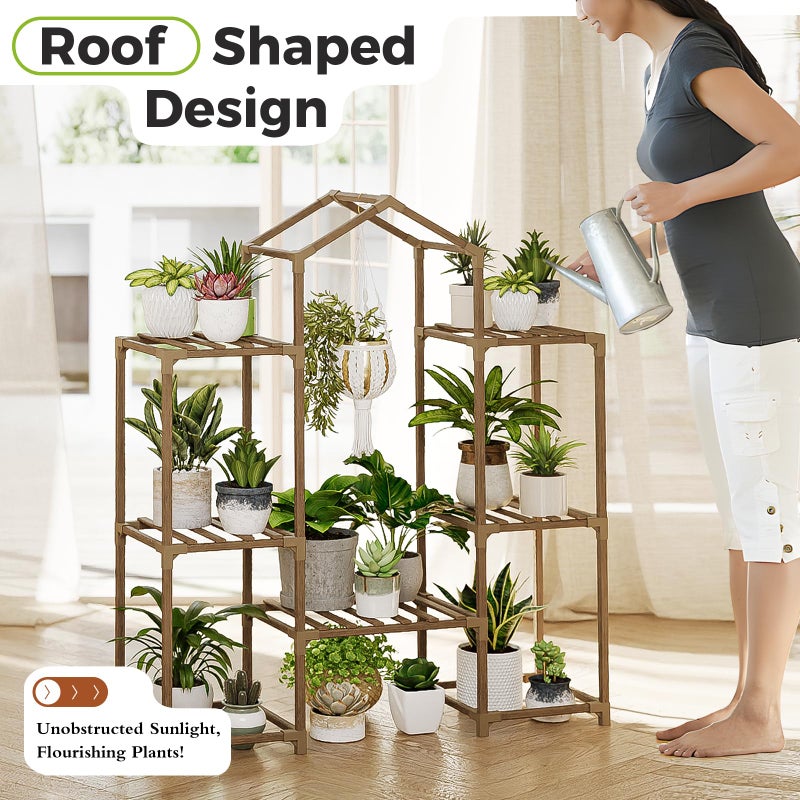 Bamworld Plant Stand Indoor Hanging Plant Shelf Outdoor Large Plant Rack for Multiple Plants Boho Home Decor Plant Gift for Mom Woman - Image 3