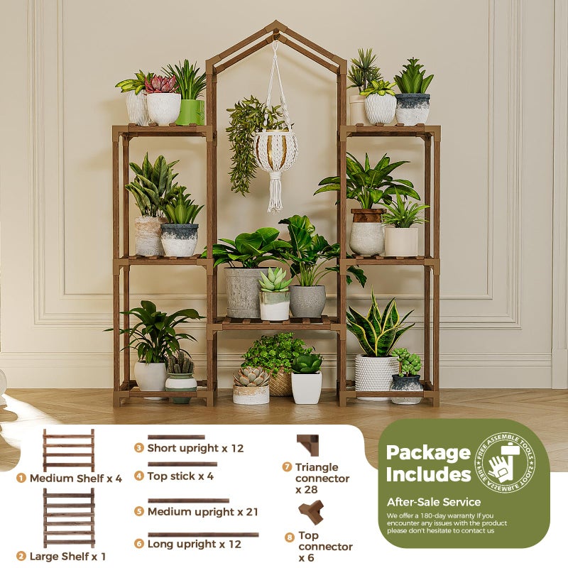 Bamworld Plant Stand Indoor Hanging Plant Shelf Outdoor Large Plant Rack for Multiple Plants Boho Home Decor Plant Gift for Mom Woman - Image 5