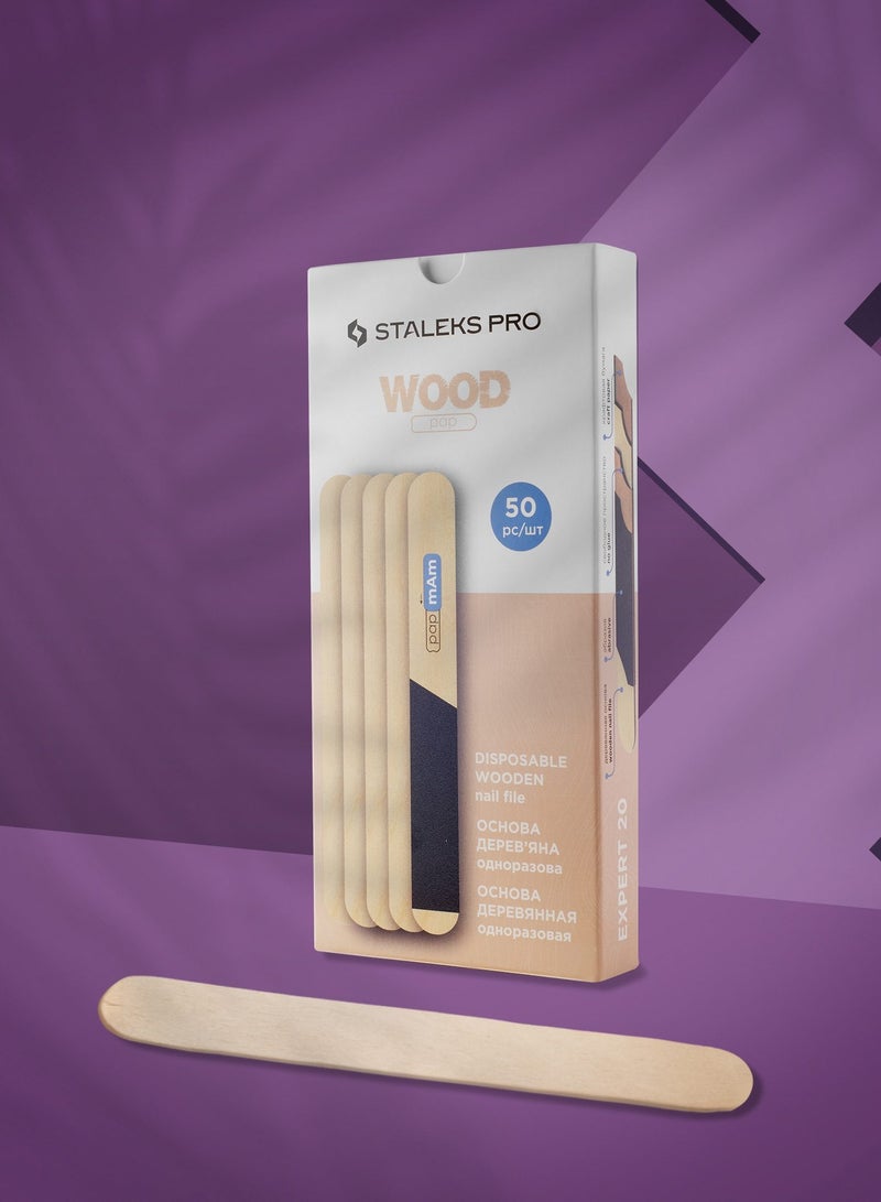 STALEKS PRO Disposable wooden base for nail file EXPERT 20 (50 pcs) - Image 1
