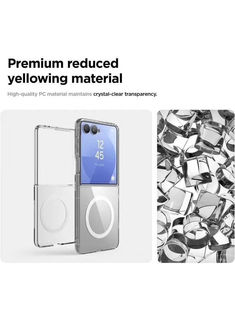Magnetic for Samsung Galaxy Z Flip 7 Case, Transparent Not Yellowing,TPU Edge Hard PC Back, Ultra-Thin Anti-Scratches, Support Wireless Charging, Phone Cover for Samsung Galaxy Z Flip7 2025, Clear - Image 4