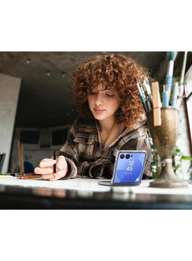 Magnetic for Samsung Galaxy Z Flip 7 Case, Transparent Not Yellowing,TPU Edge Hard PC Back, Ultra-Thin Anti-Scratches, Support Wireless Charging, Phone Cover for Samsung Galaxy Z Flip7 2025, Clear - Image 3