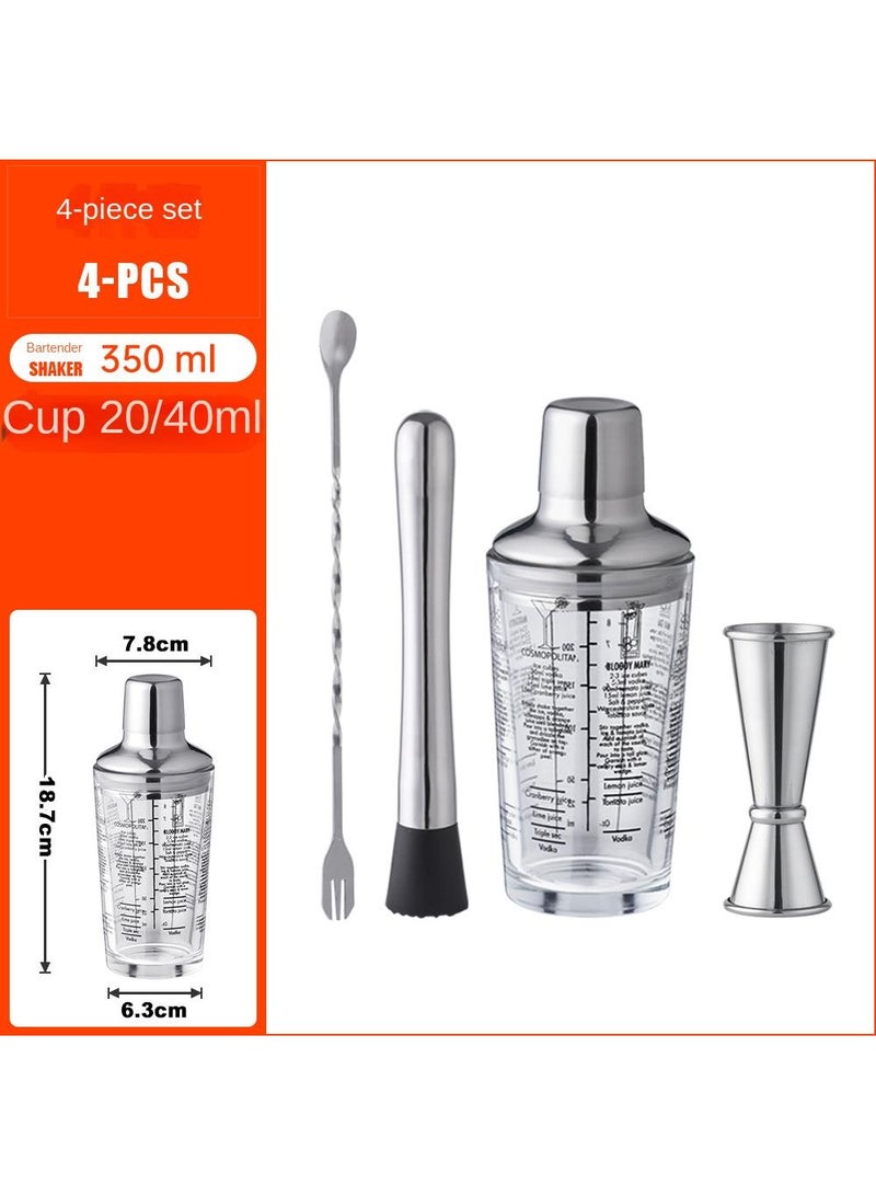 general 4 Piece Stainless Steel Graduated Glass Set Beverage Flavoring Appliance - Image 1